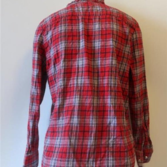 Womens Isabel Etoile Marant Red Black Ruffled Plaid Button-Up Shirt 42 US/10 * - Picture 4 of 6